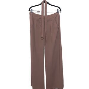 Wide Leg Belted Pants, Size L, Pink, Dusty Rose, Great Condition
